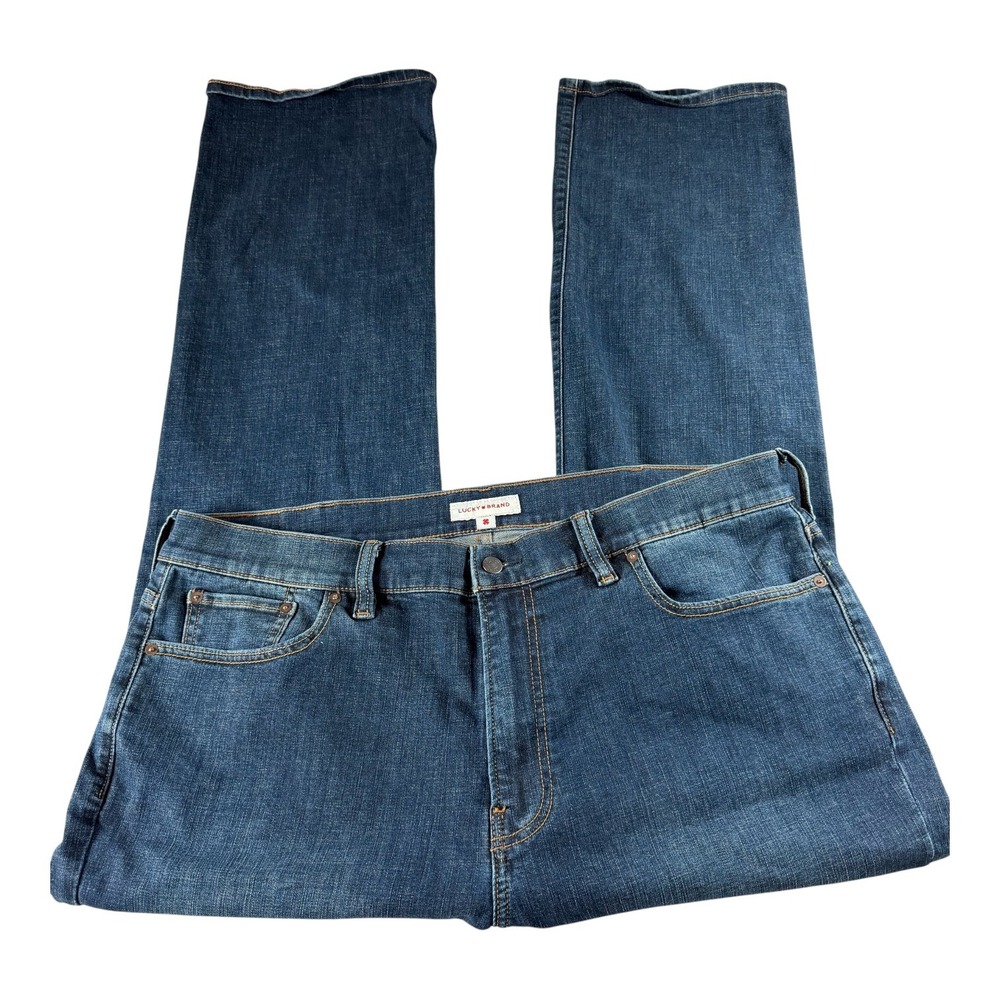 Lucky Brand 181 Relaxed Straight Jeans Mens 42x32.5 Blue Denim Medium Wash